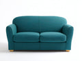 Canapé 2 places-tissu-bois-168x86x80 cm-bleu turquoise-style moderne