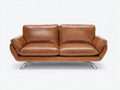 Canapé 2 places-cuir-métal-180x92x86 cm-camel-style contemporain