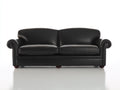 Canapé 2 places-cuir-bois-178x88x82 cm-noir-style classique