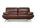 Canapé 2 places-cuir-métal-188x91x85 cm-marron foncé-style contemporain