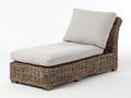 Bain de soleil - rotin-tissu-bois - 192 x 75 x 78 cm - gris naturel-écru - style naturel compact