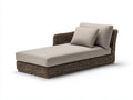 Bain de soleil - rotin-tissu-bois - 195 x 82 x 74 cm - brun naturel-taupe - style contemporain