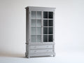 Vitrine-bois-verre-102x43x192 cm-gris clair-style classique