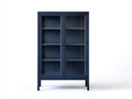 Vitrine-bois-verre-88x38x165 cm-bleu marine-style scandinave