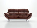 Canapé 2 places-cuir-métal-185x90x84 cm-marron foncé-style moderne