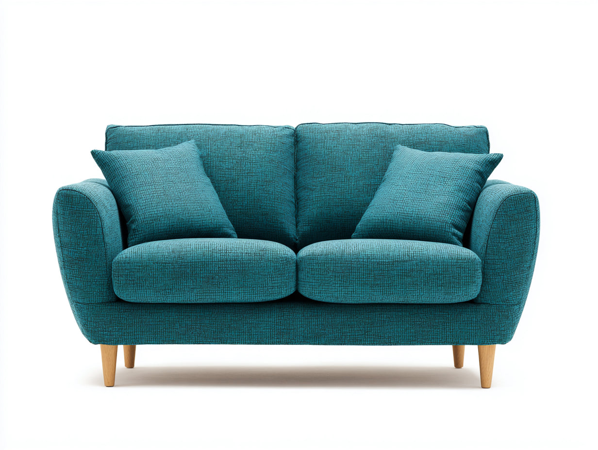 Canapé 2 places-tissu-168x88x86 cm-bleu canard-style scandinave