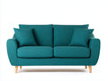 Canapé 2 places-tissu-165x88x88 cm-bleu canard-style scandinave