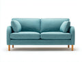Canapé 2 places-tissu-bois-176x87x84 cm-bleu clair-style scandinave